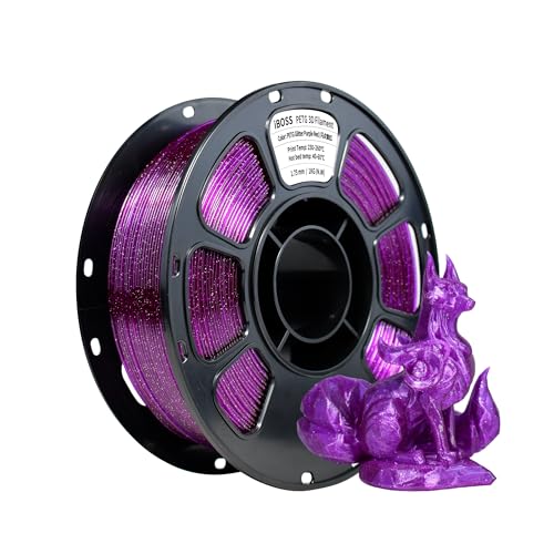iBOSS PETG Flash Point lila rot, transparentes Flash-3D-Druckerfilament, 1,75 mm Maßgenauigkeit +/- 0,02 mm, geeignet für die meisten 3D-Drucker (PETG Flash Point lila rot) von iBOSS
