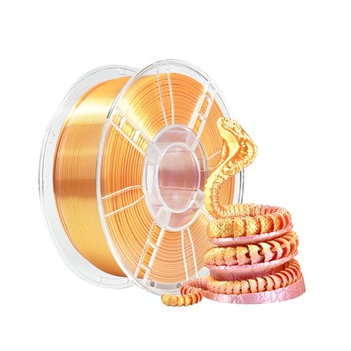 iBOSS PLA+ Filament zweifarbiges Filament, helles und hartes 3D-Druckermaterial, 1,75 mm +/- 0,02 mm 1 kg Spule (2,2 LBS), geeignet für die meisten FDM 3D-Drucker, Seidenrosagold von iBOSS
