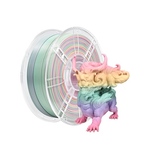 iBOSS PLA+ Filament 1,75 mm, 3D-Drucker-Filament, Seide PLA Plus 3D Regenbogen 1 kg (2,2 lb), 3D-Druck-Filament, Farbwechsel PLA Filament, Candy Rainbow Matte von iBOSS