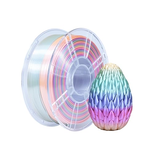 iBOSS PLA+ Filament 1.75mm, 3D Printer Filament, Silk PLA Plus 3D Rainbow 1KG (2.2lb) 3D Printer Filament PLA Farbwechsel Candy Rainbow von iBOSS