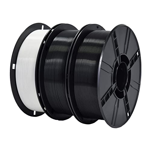 iBOSS PLA+ Filament 1.75mm ，PLA Plus 3D Druck Filament 3kg Reel PLA+ Filament Tolerance Accuracy +/- 0.02 mm for 3D Printer and 3D Pen (Schwarz*2 + Weißes*1) von iBOSS