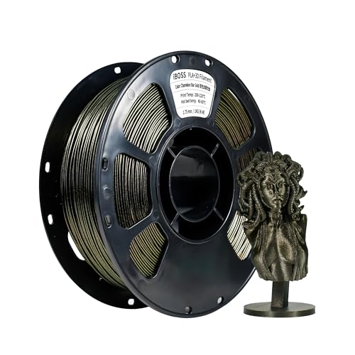 iBOSS PLA+ Filament Chamäleon, Filament 3D-Druckmaterial, 1,75 mm +/- 0,02 mm, 1 kg/Welle, 2,2 Pfund kompatibel mit den meisten FDM-Druckern (Sternengold) von iBOSS