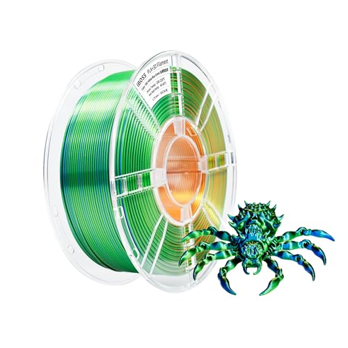 iBOSS PLA+ Filament Seide gelb, blau und grün, helles Filament 3D-Druckmaterial, 1,75 mm + / - 0,02 mm, 1 kg/Spule, 2,2 Pfund kompatibel mit den meisten FDM-Druckern (gelb, blau und grün) von iBOSS