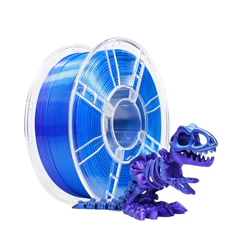 iBOSS PLA+ Filament Zweifarbiges Filament Seidenviolettblau, glänzendes Filamentmaterial, 1,75 mm+/-0,02 mm 1 kg Spule (2,2 LBS), geeignet für die meisten FDM 3D-Drucker von iBOSS