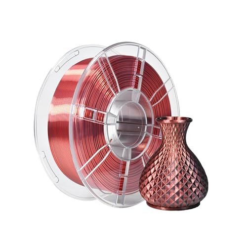 iBOSS PLA Filament, leuchtend rote und schwarze Seide, co-extrudiertes glänzendes 3D-Druckfilamentmaterial, 1KG (2,2 Pfund), zweifarbig rot und schwarz von iBOSS