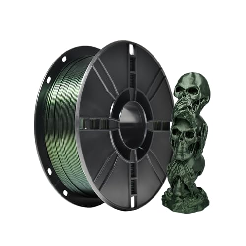 iBOSS PLA 3D-Drucker-Filament mit Farbwechsel, 1,75 mm, Chamäleon-Filament PLA 1,75 mit Glitzerpulver, 1 kg Spule (2,2 kg) für FDM 3D-Drucker (Chamäleon Grün + Gold) von iBOSS