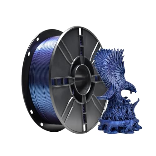 iBOSS PLA Farbwechsel 3D-Drucker Filament 1,75mm, Chamäleon PLA Filament 1,75 mit Sparkle-Pulver, 1kg Spule (2,2 lbs) für FDM 3D Drucker (Chamäleon Blau+Lila) von iBOSS