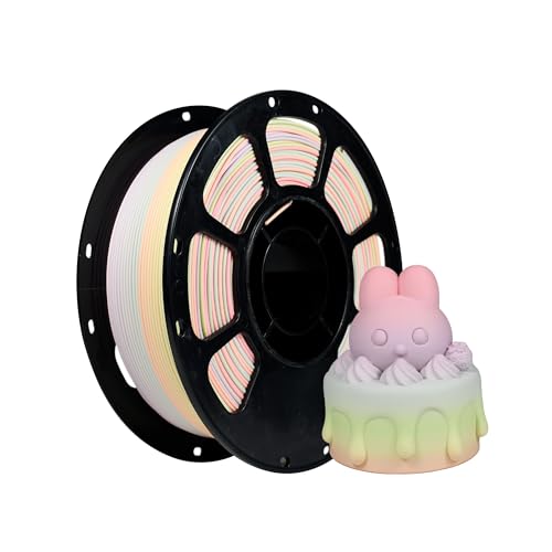 iBOSS PLA+Filament 1,75 mm, PLA PLUS mehrfarbiges Filament, mattes Regenbogenfilament,Maßgenauigkeit +/- 0,02 mm, 1 kg (2,2 Pfund) für 3D-Druckermaterial, schnelle PLA-Rolle, mattes Eis von iBOSS