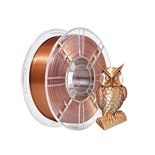 iBOSS PLA Plus (PLA+) Glänzendes Seide 3D Drucker Filament 1,75mm, Seiden filament Maßhaltigkeit +/- 0,02 mm, 1kg Spule (2,2 lbs) für FDM 3D Drucker, Silk Rot Kupfer von iBOSS