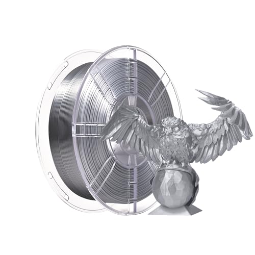 iBOSS PLA Plus (PLA+) Glänzendes Seide 3D Drucker Filament 1,75mm, Seiden filament Maßhaltigkeit +/- 0,02 mm, 1kg Spule (2,2 lbs) für FDM 3D Drucker, Silk Silber von iBOSS