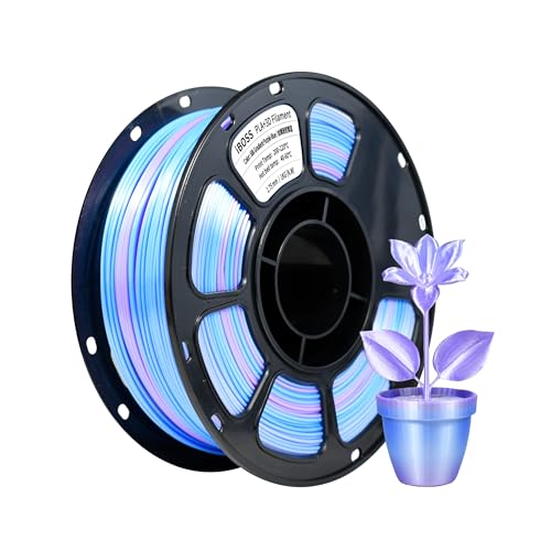 iBOSS Seide Gradient PLA+ 3D Drucker-Filament 1,75 +/- 0,02 mm, 1 kg Spule (2,2 lb) Zweifarbiges 3D-Druckfilament, passt für die meisten FDM-Drucker (Seide Farbverlauf Lila Blau) von iBOSS