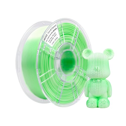 iBOSS PLA+ Filament 1,75 mm, 3D-Druckerfilament, Genauigkeit +/-0,02 mm, 1 kg Spule (2,2 Pfund) geeignet für die meisten FDM-Drucker, Seidenverlauf grün und weiß von iBOSS