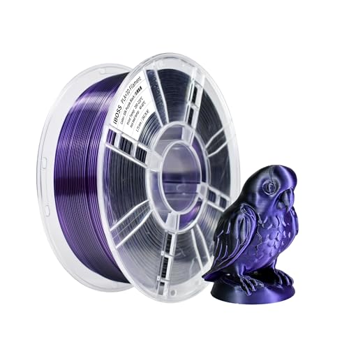 iBOSS Seide zweifarbig lila schwarz Plus, 1kg 3D-Drucker High-Speed PLA PRO Filament 1,75 mm +/- -0,02 mm, geeignet für die meisten FDM-Drucker, PLA+ 3D-Filament (Seide lila schwarz) von iBOSS