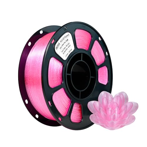 iBOSS transparentes Flash Pink PLA PLUS Filament, 3D-Drucker-Filamentmaterial, 1,75 mm Maßgenauigkeit +/- 0,02 mm, geeignet für die meisten FDM 3D-Drucker (Flammpunkt rosa) von iBOSS