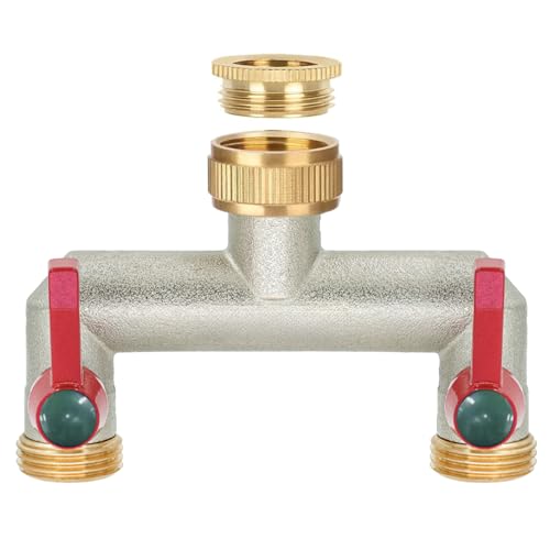 iBamso 2-Wege Verteiler, 3/4 Zoll Wasserverteiler 2-Wege aus vernickeltem Messing, zum Anschluss 2 Geräten Gartenschlauch Adapter Verlängerter Griff, für Garten Bewässerung Küche Wasserhahn iBamso 2-Wege Verteiler, 3/4 Zoll Wasserverteiler 2-Wege aus vernickeltem Messing, zum Anschluss 2 Geräten Gartenschlauch Adapter Verlängerter Griff, für Garten Bewässerung Küche Wasserhahn von iBamso