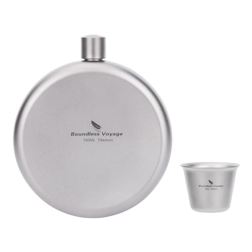iBasingo 150ml Titan Flachmann Camping Runde Flask Tragbare Weinflasche Mit Trichter Whisky Alkohol Drinkware Zubehör für Reisen Picknick Ti3066D iBasingo 150ml Titan Flachmann Camping Runde Flask Tragbare Weinflasche Mit Trichter Whisky Alkohol Drinkware Zubehör für Reisen Picknick Ti3066D von iBasingo