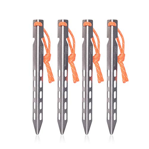 iBasingo 16cm Titan Heringe Camping Zelt Nägel Ultraleicht V-Form Zeltstifte Outdoor Zelt Stakes Nur 12,1g/Stück 4 Stück/Los Ti4009P von iBasingo