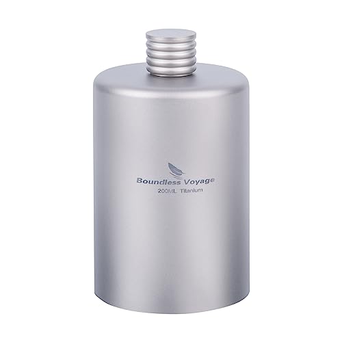 iBasingo 200ml Titan Tasche Flagon Camping Flachmann Tragbare Alkohol Trinken Flasche Sport im Freien Wandern Weinflasche Ti3068D von iBasingo