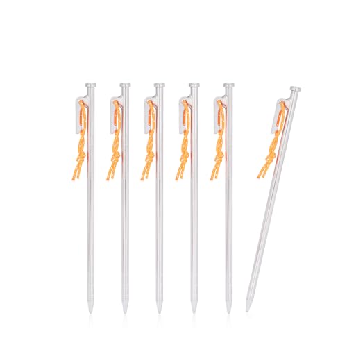 iBasingo 24cm Titanlegierung Heringe Metall Heavy Duty Screw Harte Bodenpfähle Langlebige Befestigungsnägel Garten Outdoor Camping Zelt Pins Feste Beschläge für Zaunnetz Regenplanen Mat Ti4015P von iBasingo