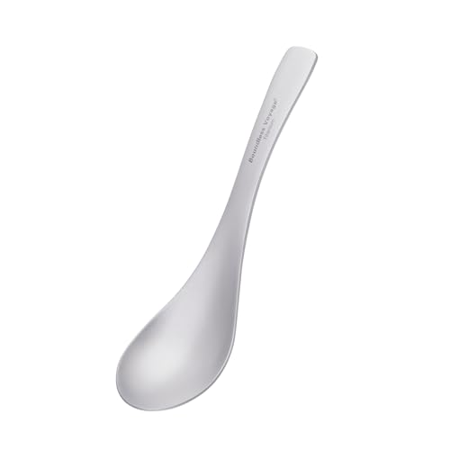 iBasingo Camping Besteck Titan Löffel Suppen Reislöffel mit Großer Schüssel Leichtes Kochen Utensilien Outdoor Reisen Geschirr 14cm Ti1030T 1PC von iBasingo