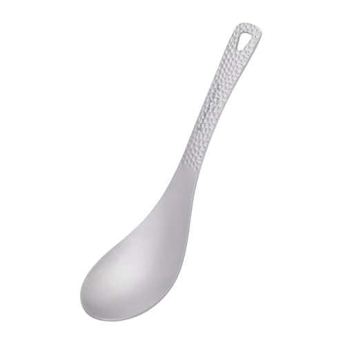 iBasingo Camping Besteck Titan Löffel Suppen Reislöffel mit Großer Schüssel Leichtes Kochen Utensilien Outdoor Reisen Geschirr 15.5cm Ti1028T 1PC von iBasingo