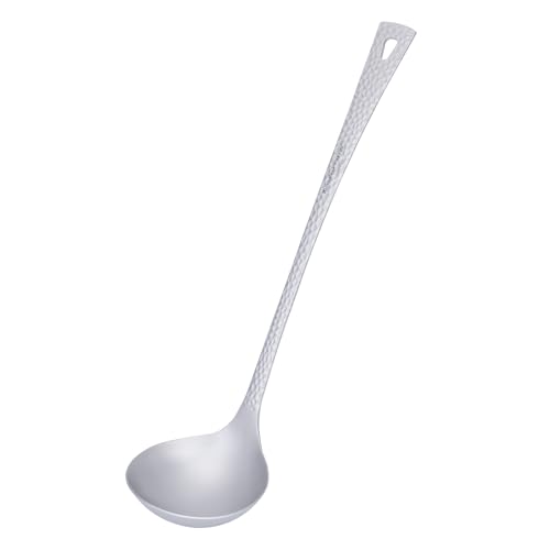 iBasingo Langer Griff Titan Suppenkelle Servierlöffel Metall Kochlöffel Lebensmittelsieb Heißer Topf Geschirr Leichtes Haltbares Küchengeschirr zum Kochen Soße Saucen Ti1062T von iBasingo