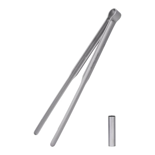iBasingo Titan BBQ Küchenzange Ultraleichtes Hitzebeständiges & Rostfreies Grillzangenbesteck mit Haltering Langlebiges Tragbares Geschirr für Camping Wandern Outdoor Kochen Ti1014T von iBasingo