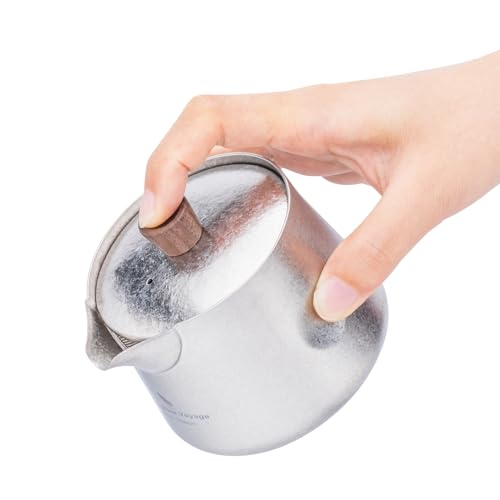 iBasingo Titan Doppelwandiger Teeservice Ultraleicht 150ml Teeschale Chinesisches Teegeschirr Indoor Outdoor Camping Reisen Teeset Tragbar Metall Teezubereiter Ti3134D von iBasingo