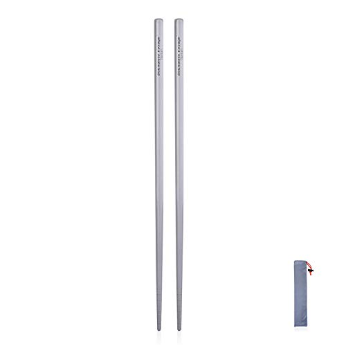 iBasingo Titan Essstäbchen Chinesische Essstäbchen Skidproof Ultralight Square / Round Essstäbchen Tragbares Besteck Wiederverwendbares Campingbesteck für BBQ Sushi Daily Used Ti1001T von iBasingo