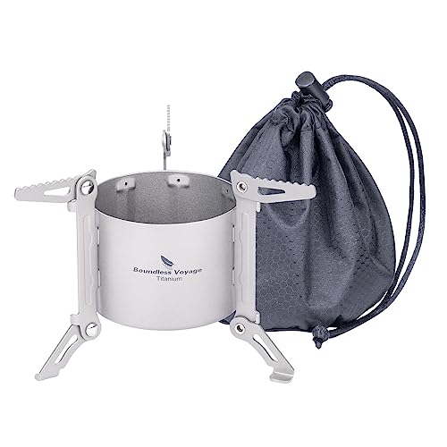 iBasingo Titan Spiritus Kocher Mini Spiritus Brenner Outdoor Camping Herde mit Klappbaren Ständern Ultraleichter Rucksack Kocher Alkohol Erhitzer mit Topfträgern 80ml Tragbarer Herd Ti2016C von iBasingo
