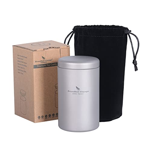 iBasingo Titan Teedose Kaffeedosen 200ml Kleine Tea Caddy Tragbares Mini Blechglas Kaffeepulver Vorratsbehälter Outdoor Reise Kleines Exquisites Salz Pfeffer Gewürzglas Ti3210D von iBasingo