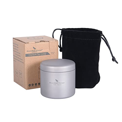 iBasingo Titan Teedose Kaffeedosen 80ml Kleine Tea Caddy Tragbares Mini Blechglas Kaffeepulver Vorratsbehälter Outdoor Reise Kleines Exquisites Salz Pfeffer Gewürzglas Ti3208D von iBasingo
