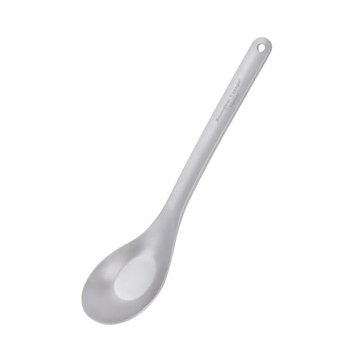 iBasingo Titanium Löffel mit langem Griff 16.8cm Outdoor Camping Utensil Ultraleicht Suppe Reis Löffel Portable Besteck Backpacking Wandern Besteck Ti1029T (1) von iBasingo
