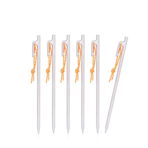iBasingo Titanlegierung Zelt Pegs Titan Heringe Camping Zelt Stakes Outdoor Markisen Pins Leichte Heavy Duty Zelt Nagel Wandern Backpacking Reisezubehör 6 Stück/Lot 24cm Ti4012PM von iBasingo