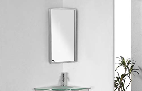 soak Moderner Eckschrank / Eckspiegel für das Badezimmer - Spiegelschrank aus Edelstahl - 60 x 30 cm, 10 Jahre Garantie, einfache Montage von iBath