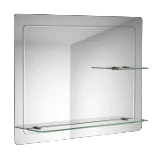soak Design-Wandspiegel mit Ablagefläche - Moderner Badspiegel - 80 x 60 cm, abgerundete Ecken, einfache Montage von iBathUK