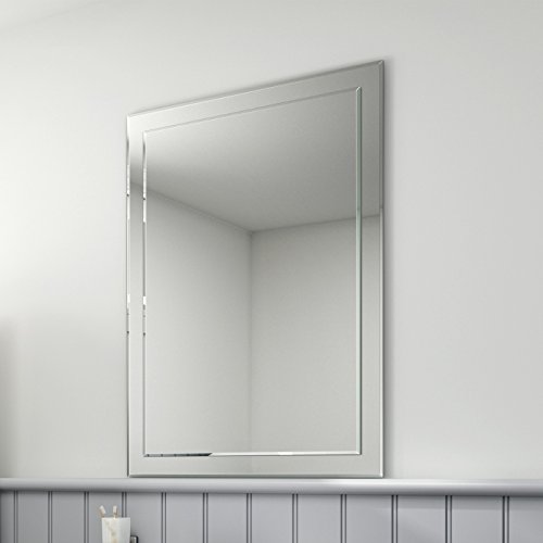 soak Moderner Wandspiegel für das Badezimmer - Rechteckiger Design-Badspiegel - 65 x 90 cm, einfache Montage von iBathUK