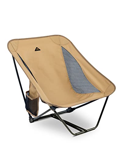 iClimb Camping-Klappstuhl mit Seitentasche und Tragetasche (Khaki) von iClimb