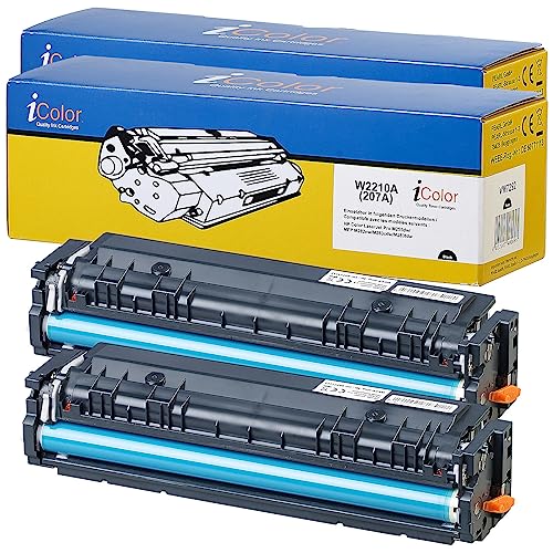 iColor Tonerkartuschen: 2er-Set Toner für HP-Laserdrucker (ersetzt HP 207A, W2210A), Black von iColor