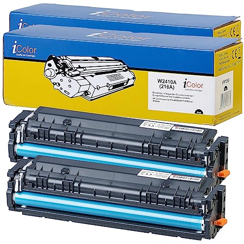 iColor Tonerkartuschen: 2er-Set Toner für HP-Laserdrucker (ersetzt HP 216A, W2410A), Black (Kartuschen) von iColor