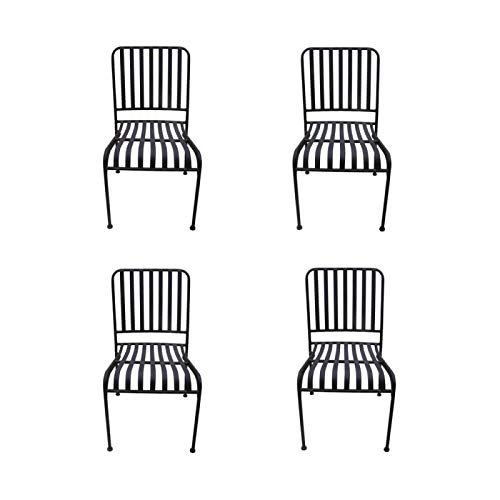 iD for You Mozaik 4 Stühle, stapelbar, aus Metall, 57 x 45 cm, ohne Kissen – Farbe Epoxidharz, Schokoladenbraun von iD for You