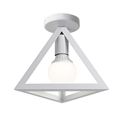 iDEGU Retro Deckenleuchte im Geometrischen Design Moderne Deckenlampe mit Dreieck Lampenschirm Vintage Lampe E27 Deckenleuchte für Schlafzimmer Wohnzimmer Flur Küche Café Restaurant, 16 cm, Schwarz von iDEGU