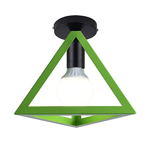 iDEGU Retro Deckenleuchte im Geometrischen Design Moderne Deckenlampe mit Dreieck Lampenschirm Vintage Lampe E27 Deckenleuchte für Schlafzimmer Wohnzimmer Flur Küche Café Restaurant, 16 cm, Gelb von iDEGU