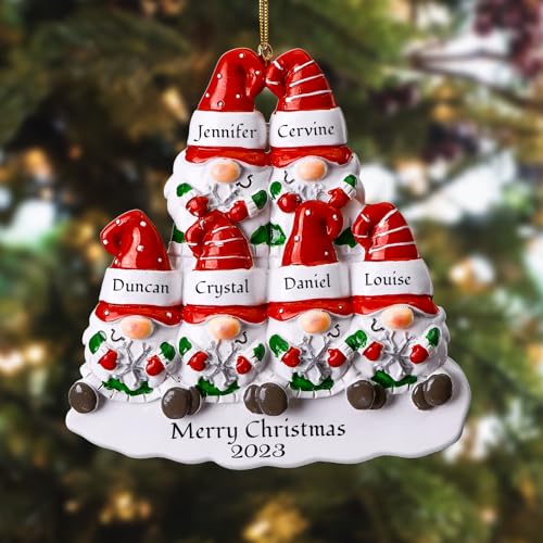 iDIY Personalisierte Weihnachtsdeko Familie - Personalisierte Weihnachtskugeln Names, Christbaumkugeln Selber Gestalten, 6 Zwerge von iDIY