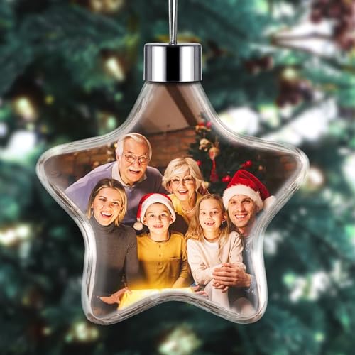 iDIY Personalisierte Weihnachtskugel mit Foto - Christbaumkugeln selbst gestalten - Fotogeschenke - Personalisierte Geschenke - Doppelseitiger Druck von iDIY