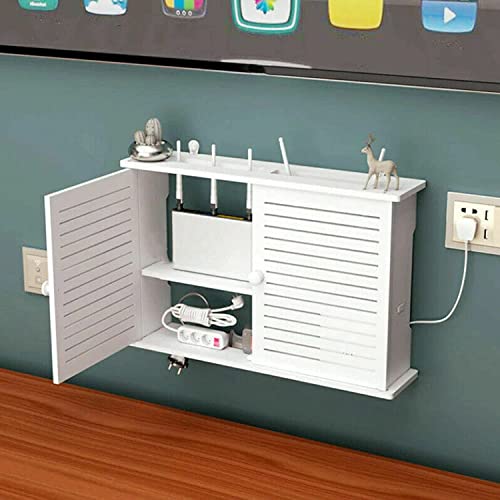 iDMRURvm Wand Router Aufbewahrungsbox WLAN Box Router Regal TV Kabel Verstecken Box Kabel Organizer Wand Montiertes Schwimmendes WLAN Router Regal… von iDMRURvm