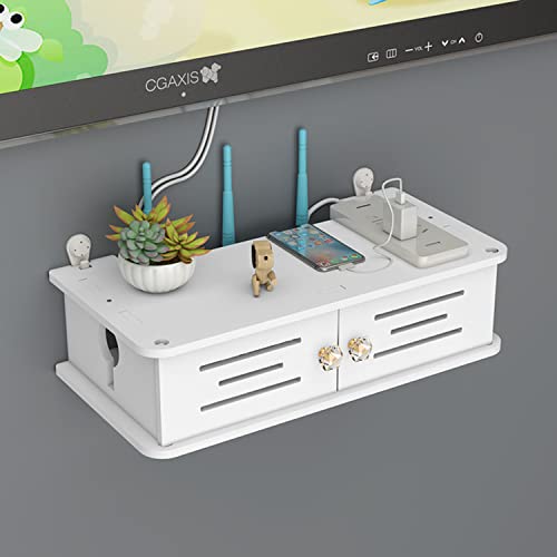 iDMRURvm WiFi Router Aufbewahrungsbox Regal Wandhalterung Kabel Organizer Wandbehänge TV Kabel Verstecken Box von iDMRURvm