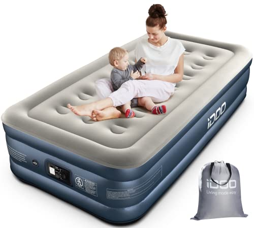 iDOO Luftbett 1 Person,Luftmatratze Selbstaufblasend Gästebett mit Integrierter Luftpumpe,Aufblasbare Matratze Schnelles Aufblasen und Luftablassen,Aufblasbares Bett für Campingausflüge 99x188x38cm von iDOO