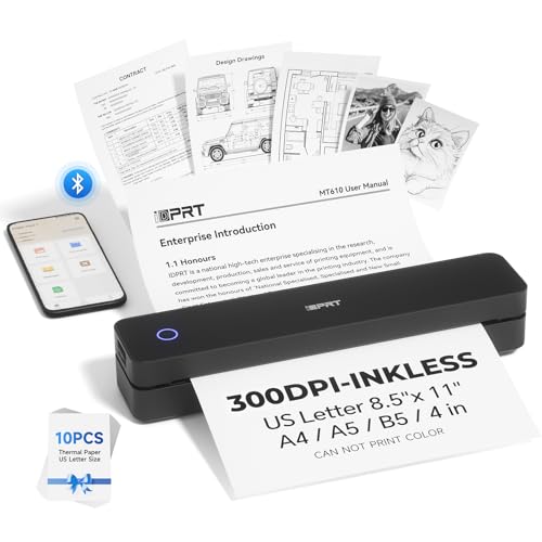iDPRT Tragbarer Thermodrucker – 300 DPI Bluetooth-Mini-Drucker, kabellose Drucker, unterstützt 21,6 x 27,9 cm Thermopapier, kompatibel mit iOS, Android und Laptop, mobiler Drucker für Zuhause, Büro iDPRT Tragbarer Thermodrucker – 300 DPI Bluetooth-Mini-Drucker, kabellose Drucker, unterstützt 21,6 x 27,9 cm Thermopapier, kompatibel mit iOS, Android und Laptop, mobiler Drucker für Zuhause, Büro von iDPRT