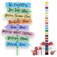 Unser Wegweiser Für Die Familie Mit Kindern, Namen Der Eltern, Weihnachtsgeschenk Den Außenbereich. Personalisierter Wegweiser von iDecor4you